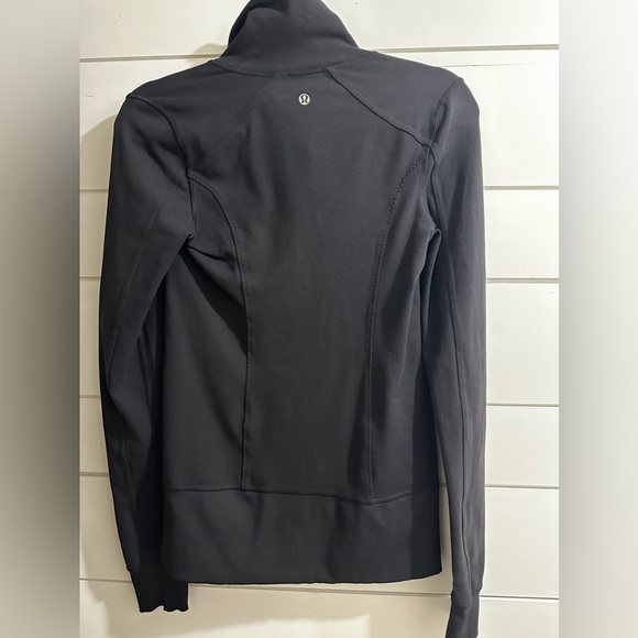 Lululemon Asana Jacket Black Full Zip Ruffle Trim Size 4 - Picture 11 of 13